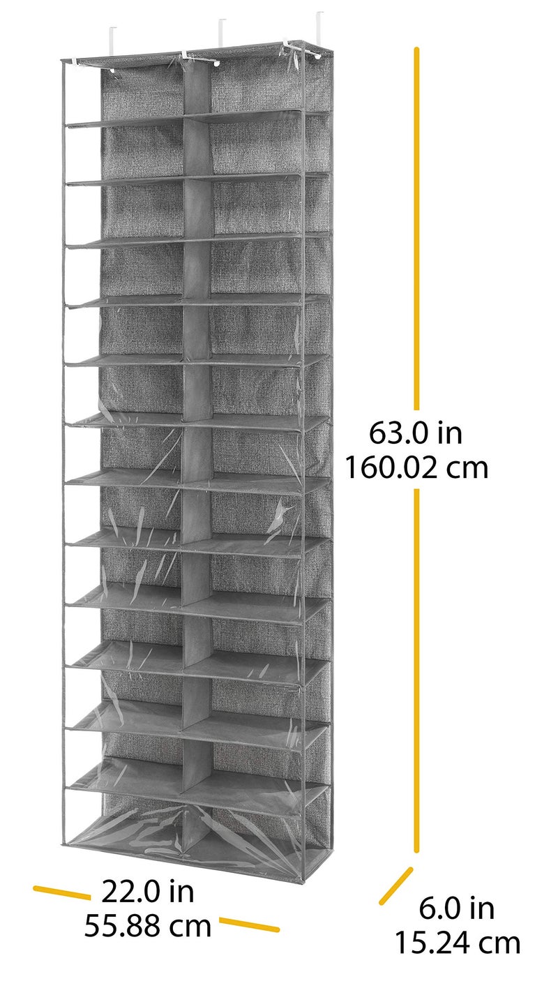 Whitmor Over The Door Shoe Shelves - 26 Sections - Crosshatch Gray - Image 3